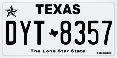 TX license plate DYT8357