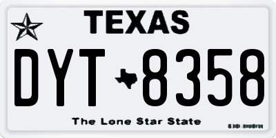 TX license plate DYT8358
