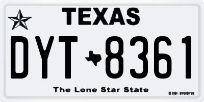 TX license plate DYT8361