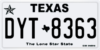 TX license plate DYT8363