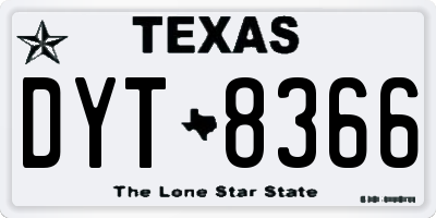 TX license plate DYT8366