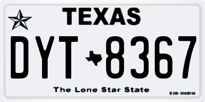 TX license plate DYT8367