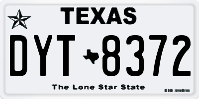 TX license plate DYT8372