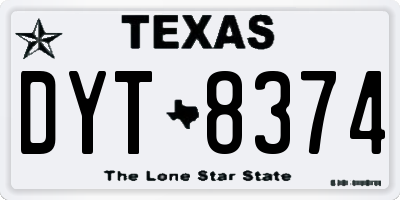 TX license plate DYT8374