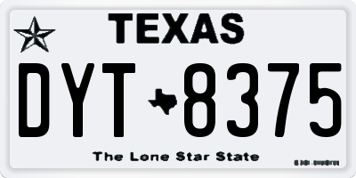 TX license plate DYT8375