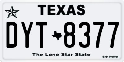 TX license plate DYT8377