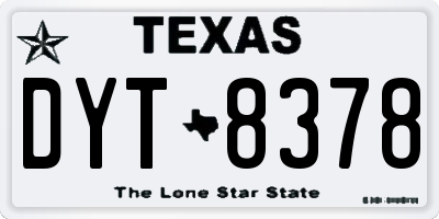 TX license plate DYT8378