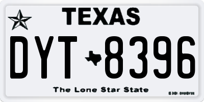 TX license plate DYT8396
