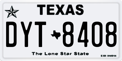 TX license plate DYT8408