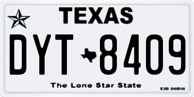 TX license plate DYT8409
