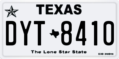 TX license plate DYT8410