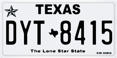 TX license plate DYT8415