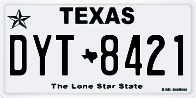 TX license plate DYT8421