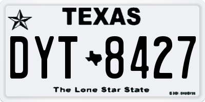 TX license plate DYT8427