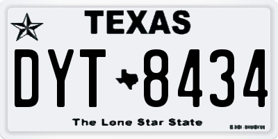 TX license plate DYT8434
