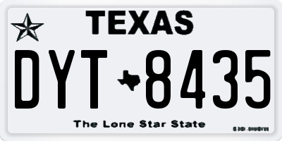 TX license plate DYT8435