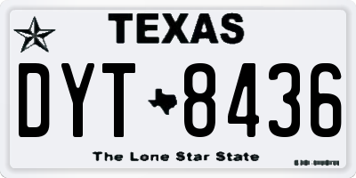 TX license plate DYT8436