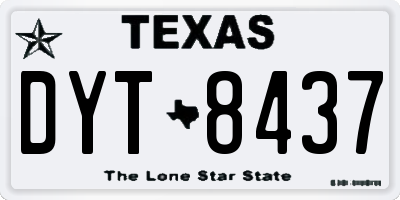 TX license plate DYT8437