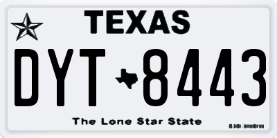 TX license plate DYT8443