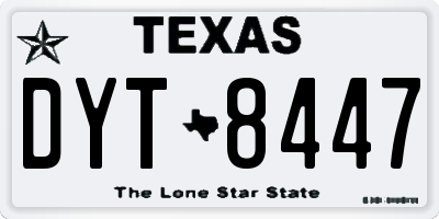 TX license plate DYT8447