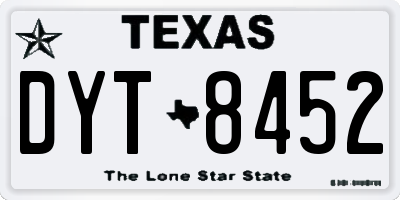 TX license plate DYT8452