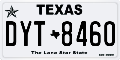 TX license plate DYT8460