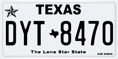 TX license plate DYT8470