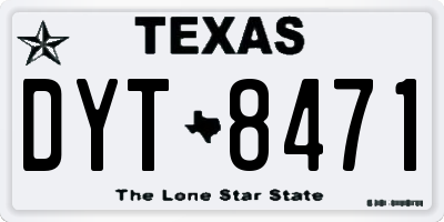 TX license plate DYT8471