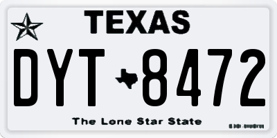 TX license plate DYT8472