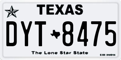TX license plate DYT8475