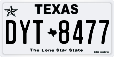 TX license plate DYT8477