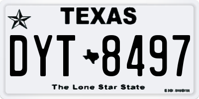 TX license plate DYT8497