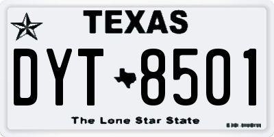 TX license plate DYT8501