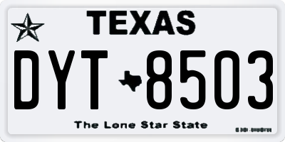 TX license plate DYT8503