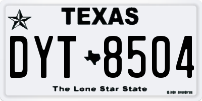 TX license plate DYT8504