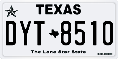 TX license plate DYT8510