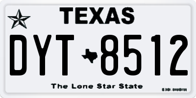 TX license plate DYT8512