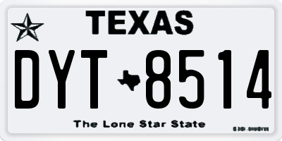 TX license plate DYT8514