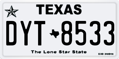 TX license plate DYT8533