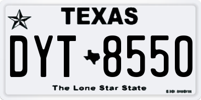TX license plate DYT8550