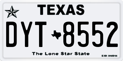 TX license plate DYT8552