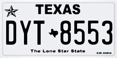 TX license plate DYT8553