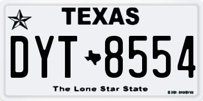 TX license plate DYT8554