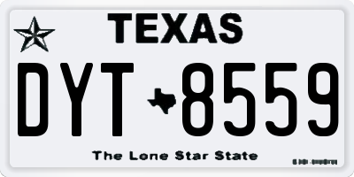 TX license plate DYT8559