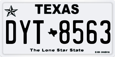 TX license plate DYT8563