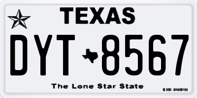 TX license plate DYT8567
