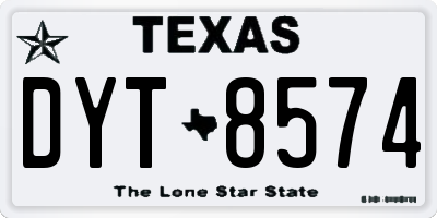 TX license plate DYT8574