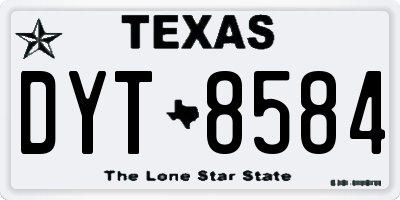 TX license plate DYT8584