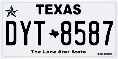 TX license plate DYT8587