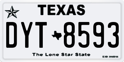 TX license plate DYT8593
